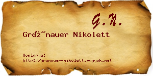 Grünauer Nikolett névjegykártya